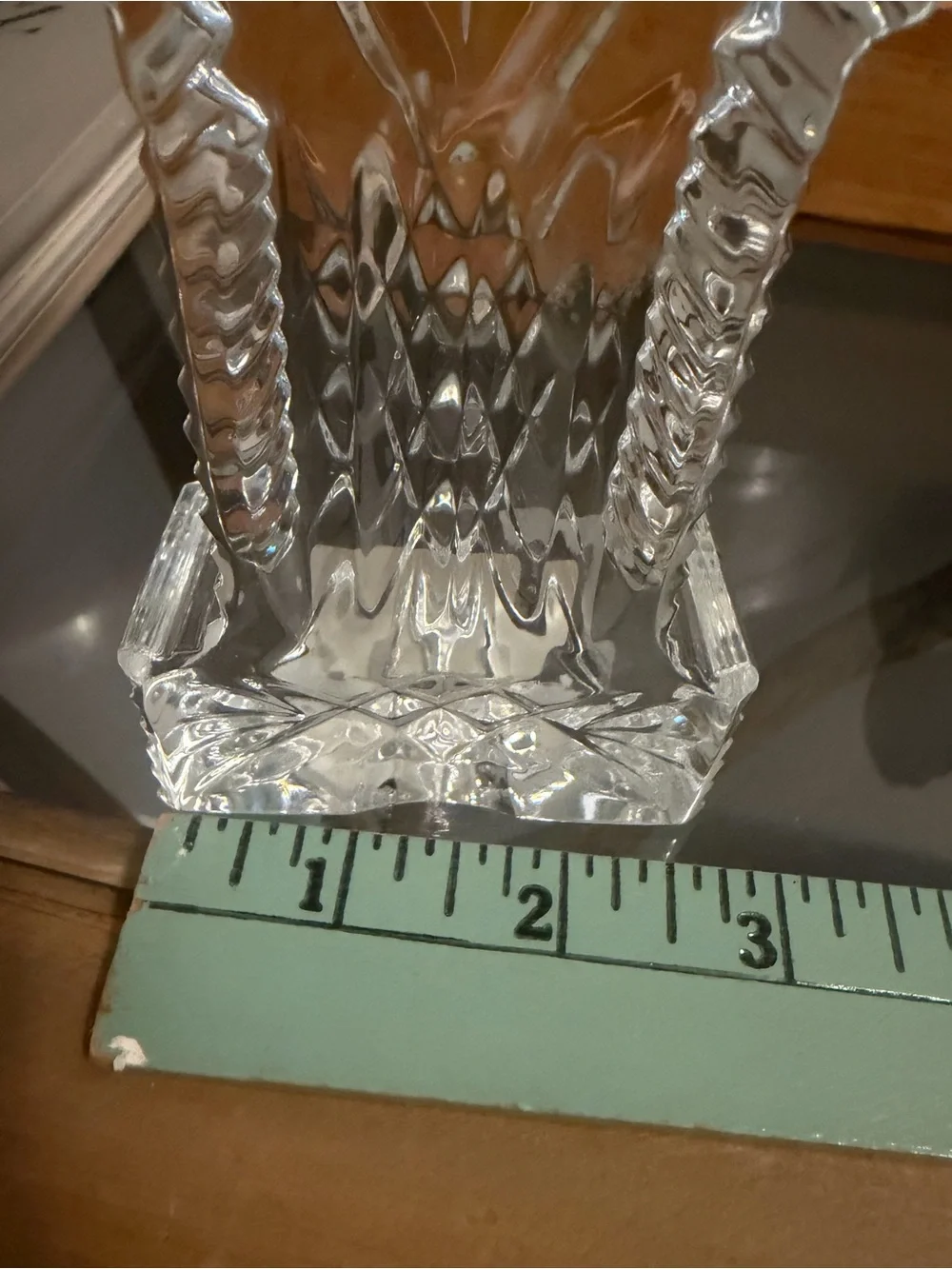 Waterford Clear Crystal vintage quartz Mantel Clock with Gold-Tone Dial